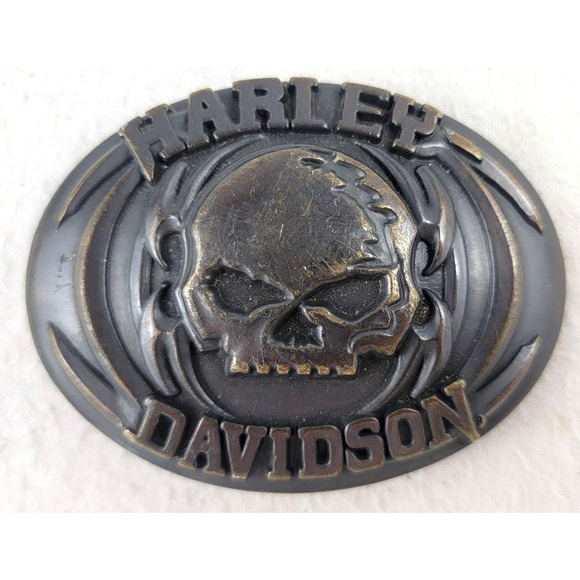 Harley-Davidson Willie G Skull Belt Buckle 2008 Brass Finish Biker 97830-08VM - Picture 1 of 7